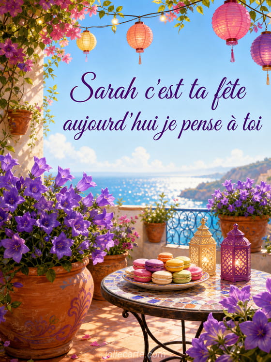 Carte bonne fĂȘte Sarah
