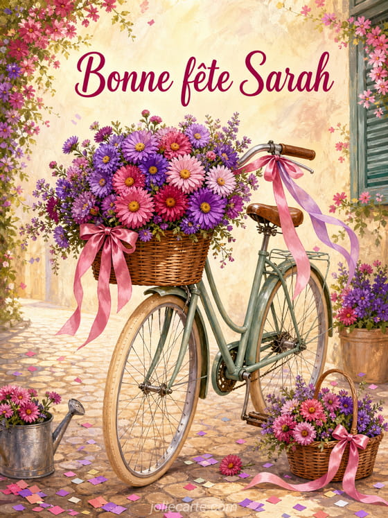 Carte bonne fĂȘte Sarah
