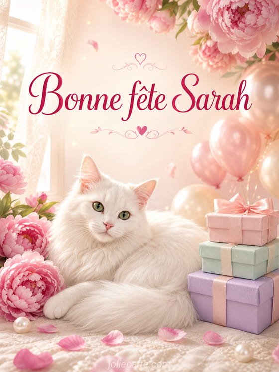 Carte bonne fĂȘte Sarah