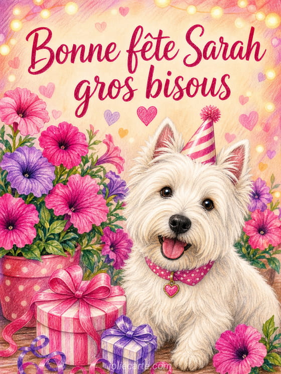 Carte bonne fĂȘte Sarah