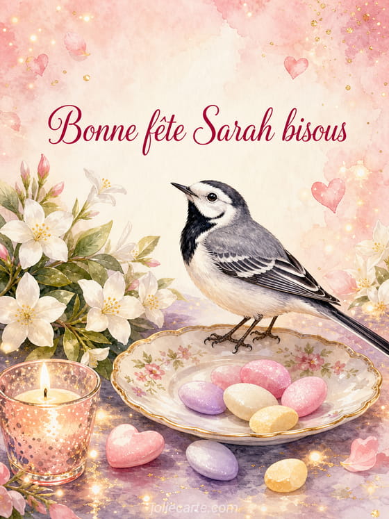 Carte bonne fĂȘte Sarah