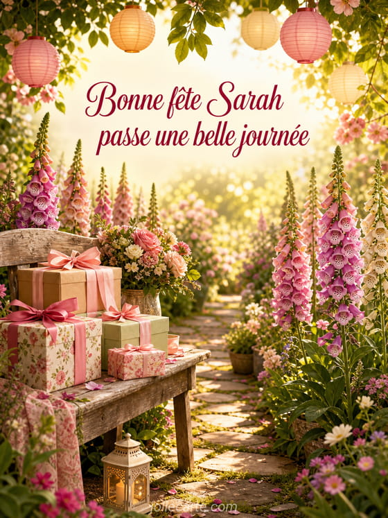 Carte bonne fĂȘte Sarah