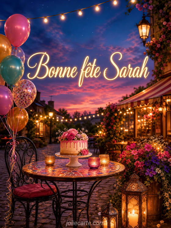 Carte bonne fĂȘte Sarah