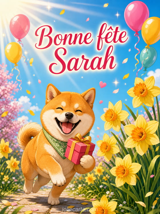 Carte bonne fĂȘte Sarah