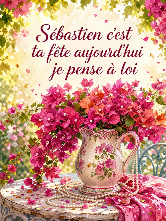 Carte bonne fête Sébastien