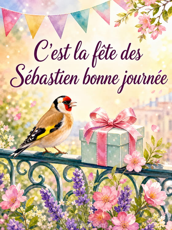 Carte bonne fête Sébastien