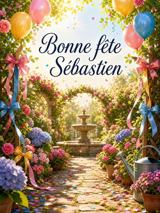 Carte bonne fête Sébastien
