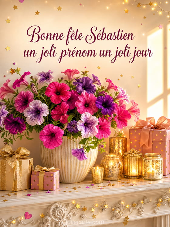 Carte bonne fête Sébastien
