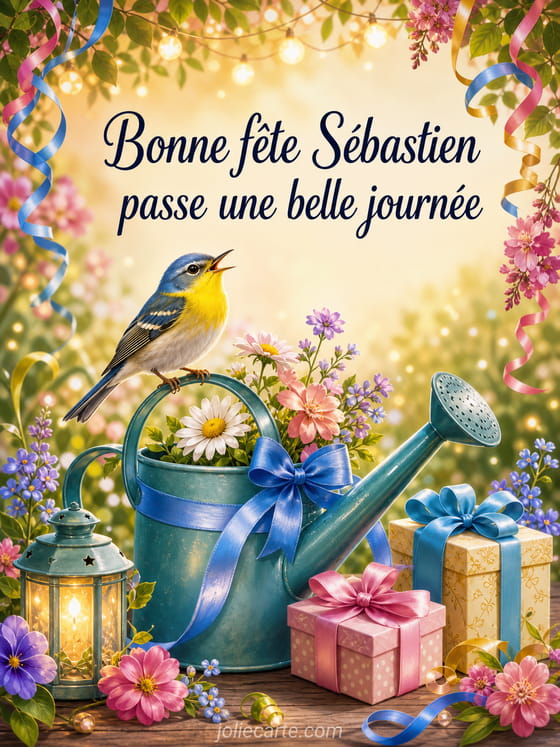 Carte bonne fête Sébastien