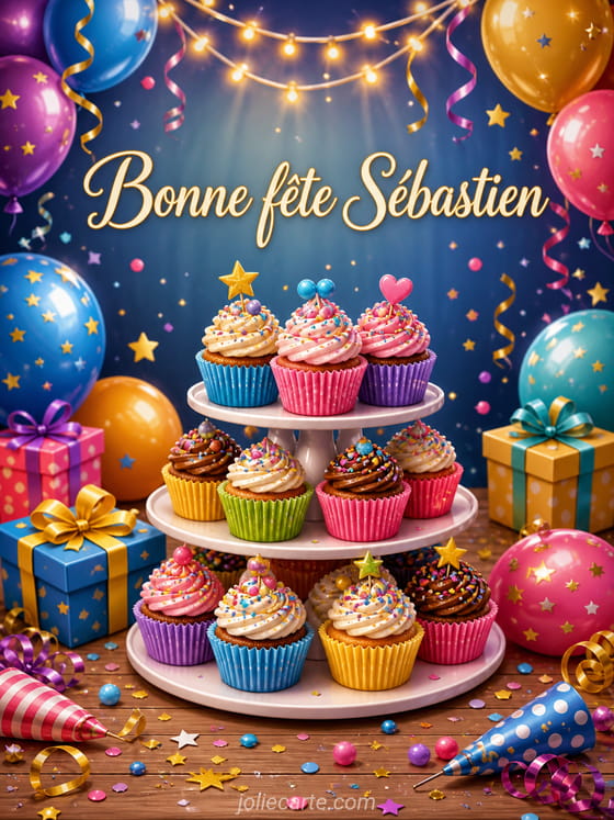 Carte bonne fête Sébastien