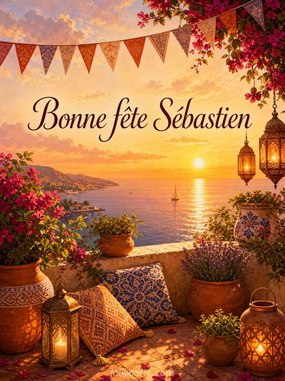 Carte bonne fête Sébastien