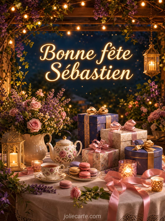 Carte bonne fête Sébastien