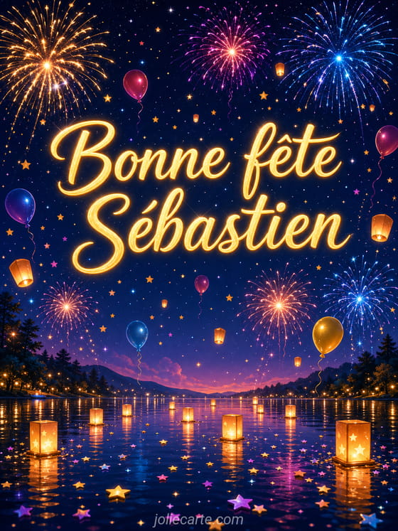 Carte bonne fête Sébastien