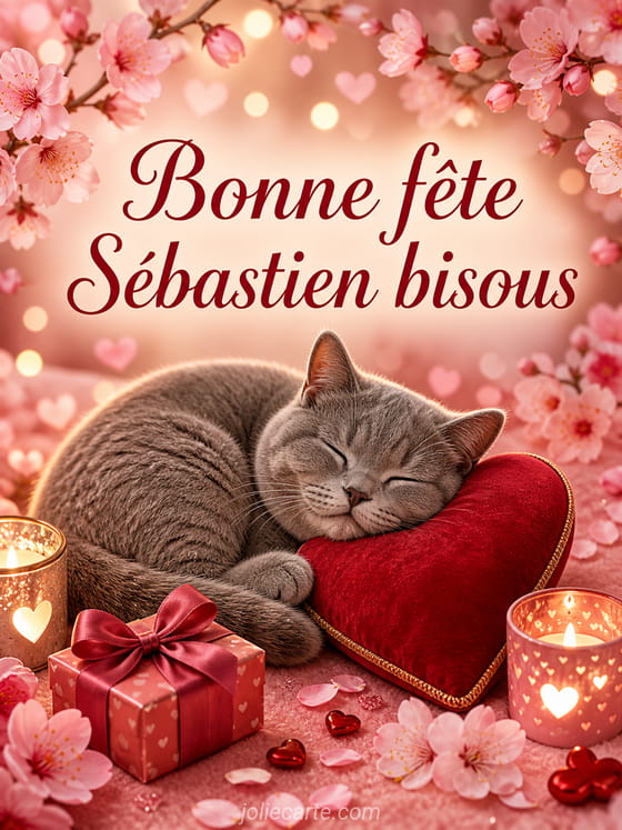 Carte bonne fête Sébastien