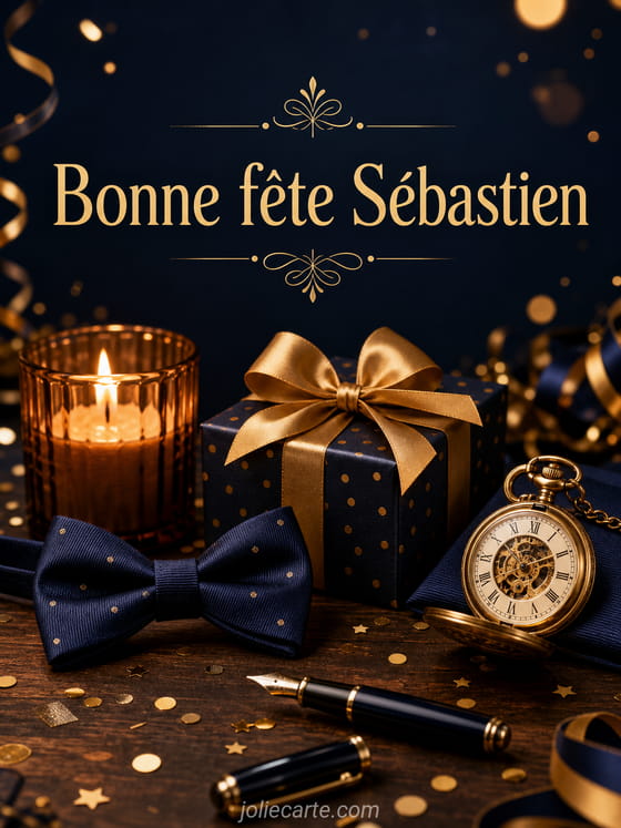 Carte bonne fête Sébastien