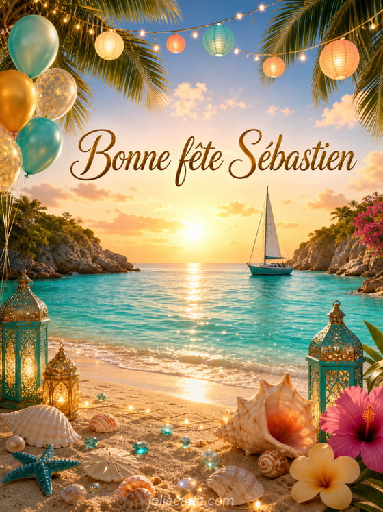 Carte bonne fête Sébastien