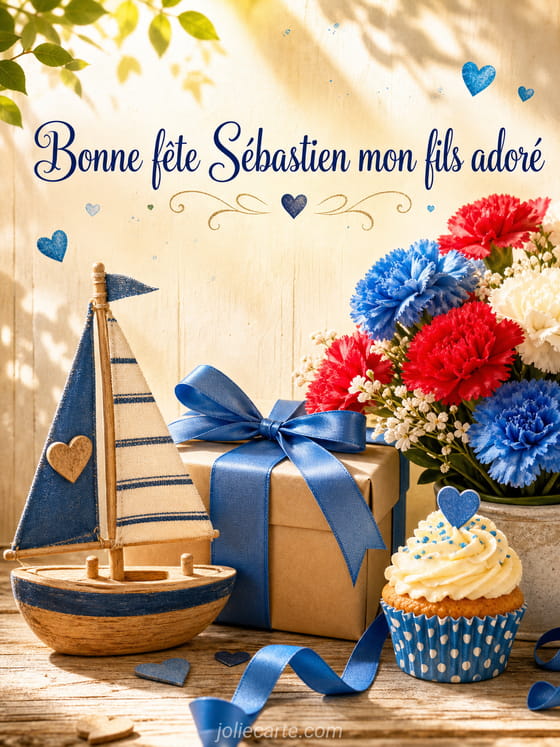 Carte bonne fête Sébastien