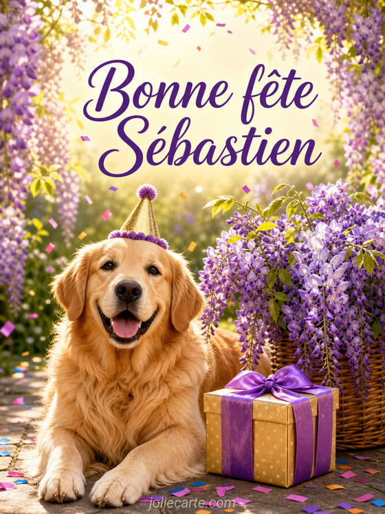 Carte bonne fête Sébastien