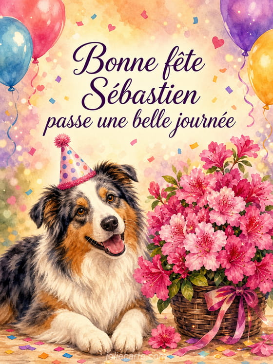 Carte bonne fête Sébastien