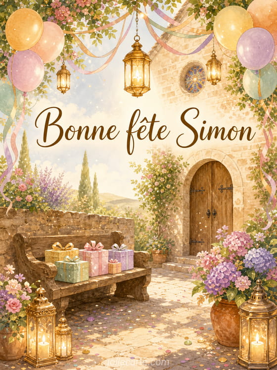 Carte bonne fĂȘte Simon