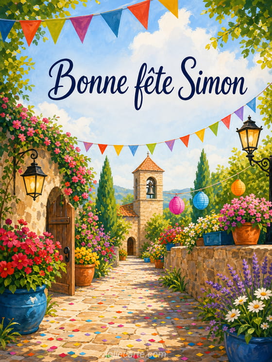 Carte bonne fĂȘte Simon