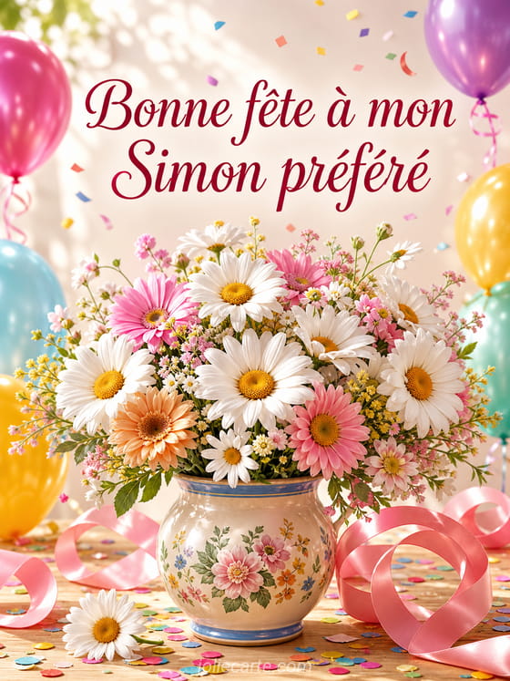 Carte bonne fĂȘte Simon
