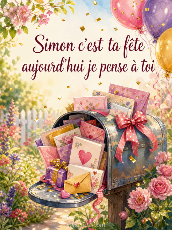 Carte bonne fĂȘte Simon