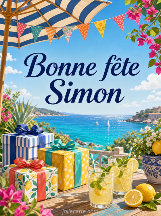 Carte bonne fĂȘte Simon