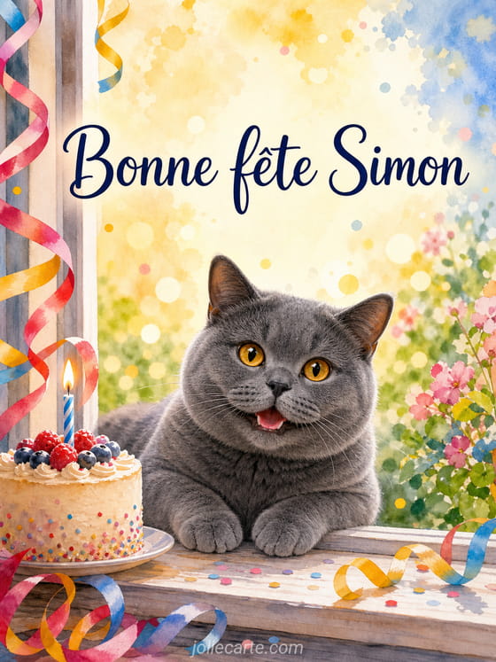 Carte bonne fĂȘte Simon