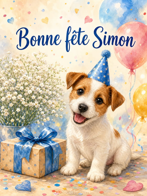 Carte bonne fĂȘte Simon
