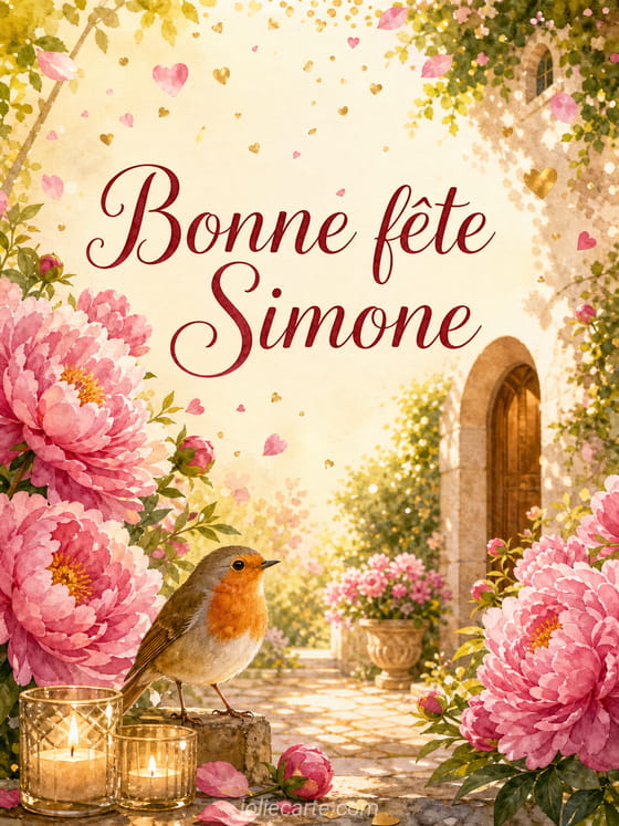 Carte bonne fĂȘte Simone
