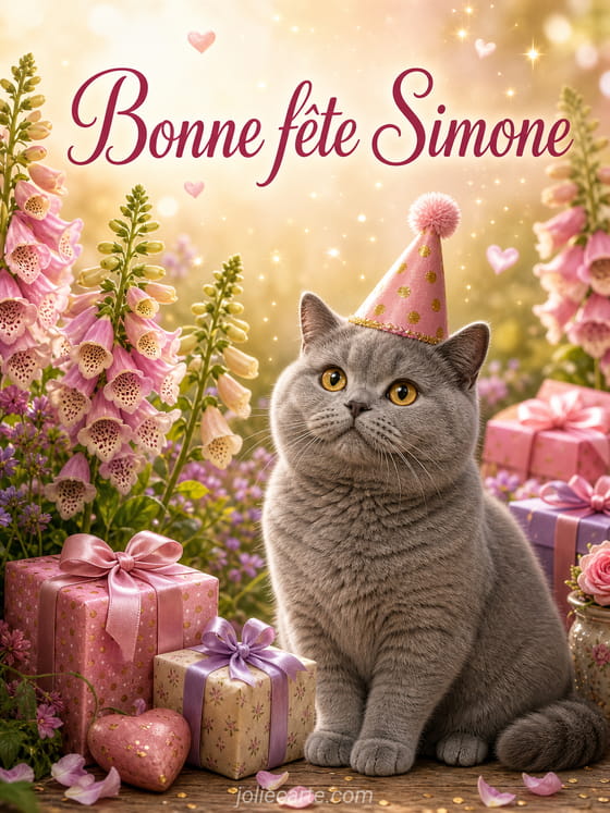 Carte bonne fĂȘte Simone