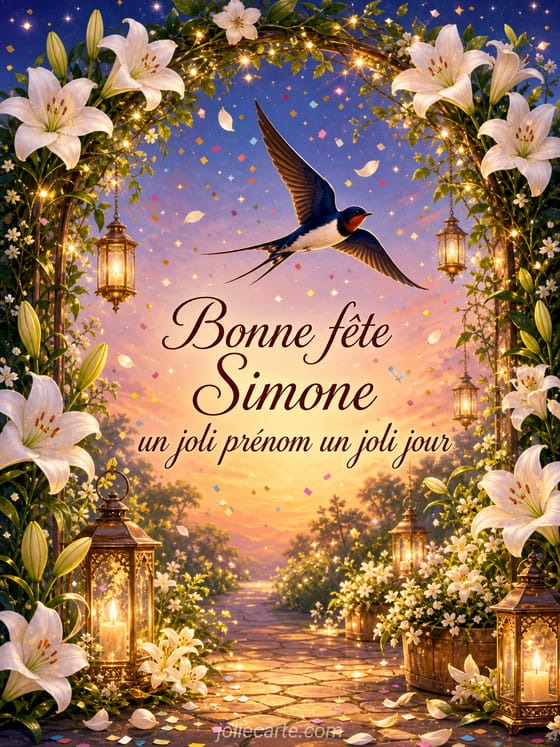 Carte bonne fĂȘte Simone