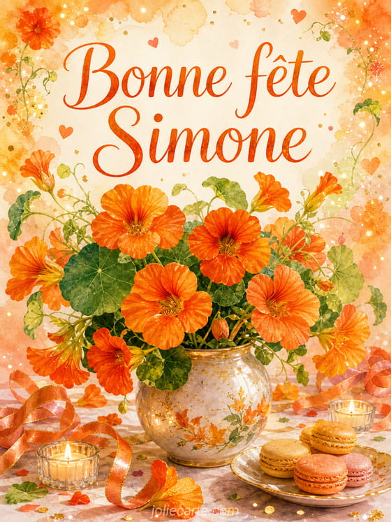Carte bonne fĂȘte Simone