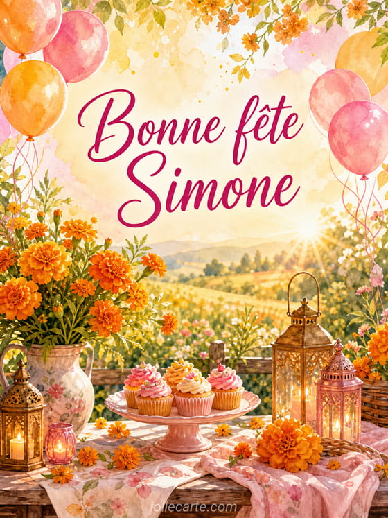 Carte bonne fĂȘte Simone