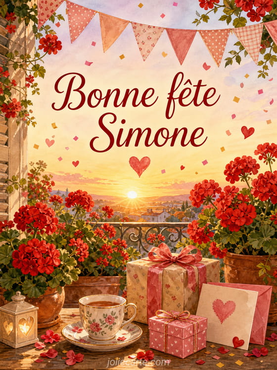 Carte bonne fĂȘte Simone