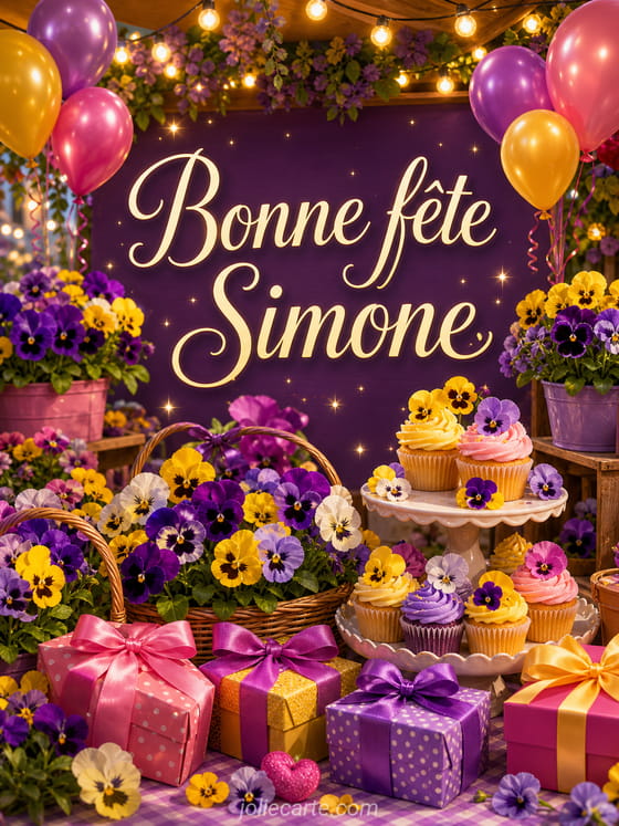 Carte bonne fĂȘte Simone