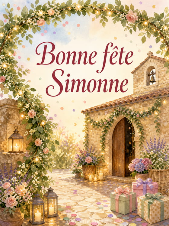 Carte bonne fĂȘte Simonne