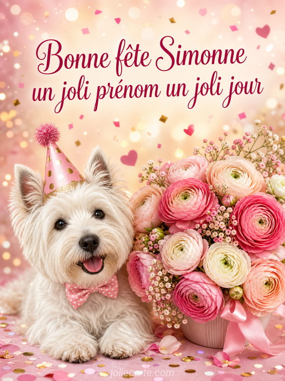 Carte bonne fĂȘte Simonne