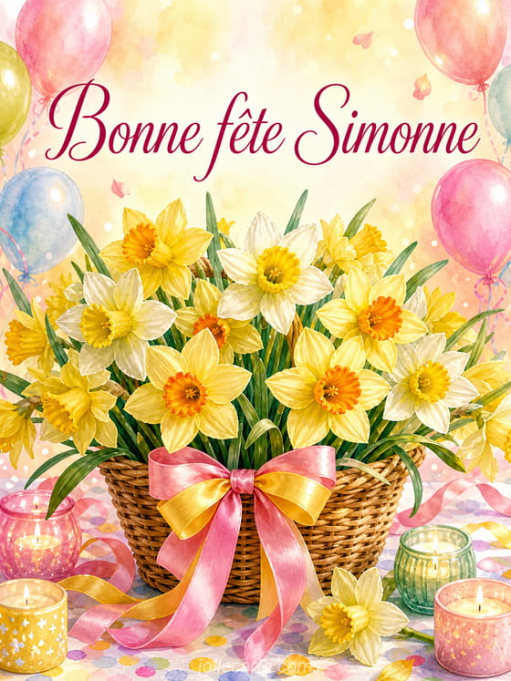 Carte bonne fĂȘte Simonne