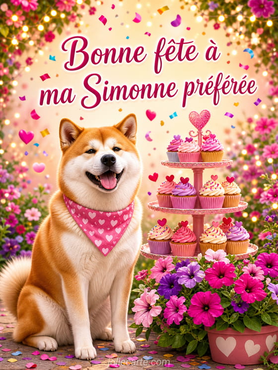 Carte bonne fĂȘte Simonne