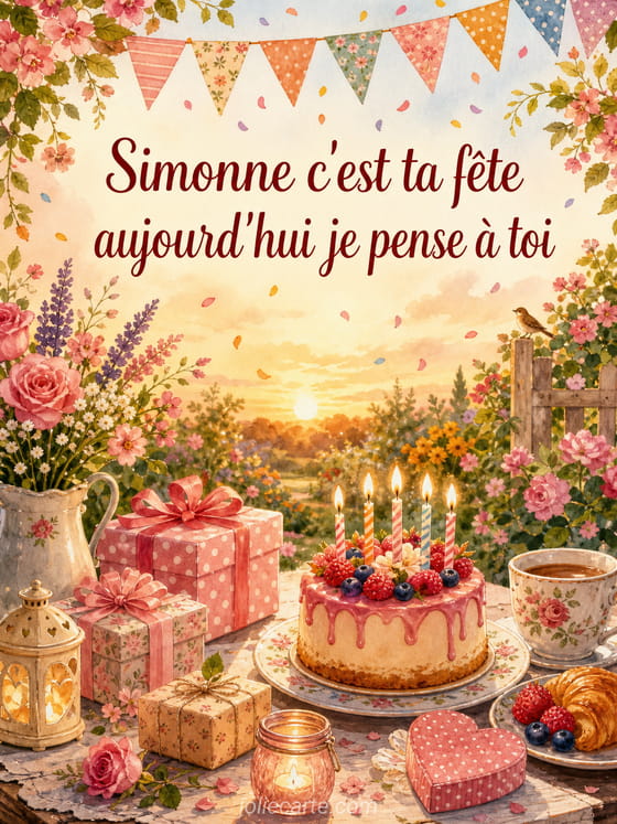 Carte bonne fĂȘte Simonne