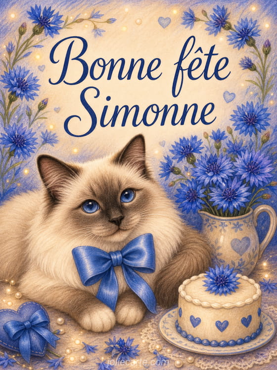 Carte bonne fĂȘte Simonne