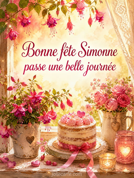 Carte bonne fĂȘte Simonne