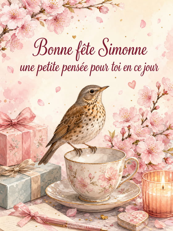 Carte bonne fĂȘte Simonne