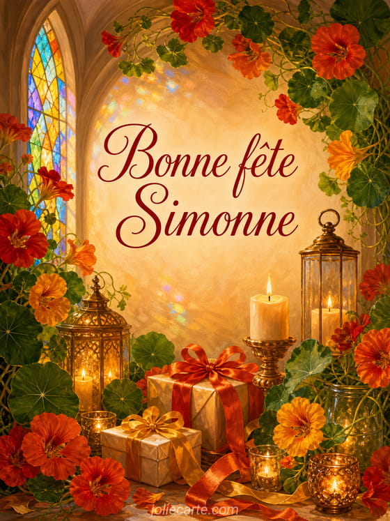 Carte bonne fĂȘte Simonne