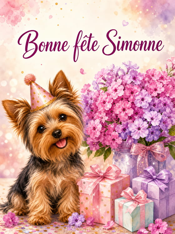Carte bonne fĂȘte Simonne