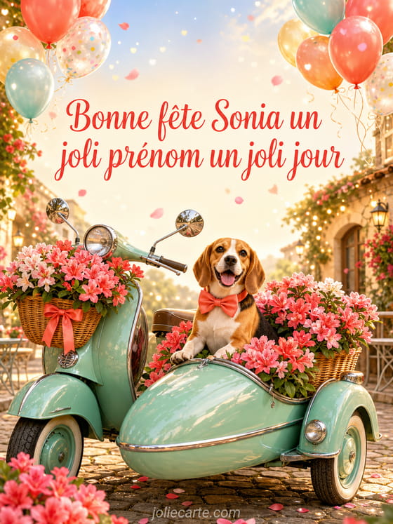 Carte bonne fĂȘte Sonia