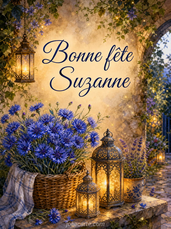 Carte bonne fête Suzanne