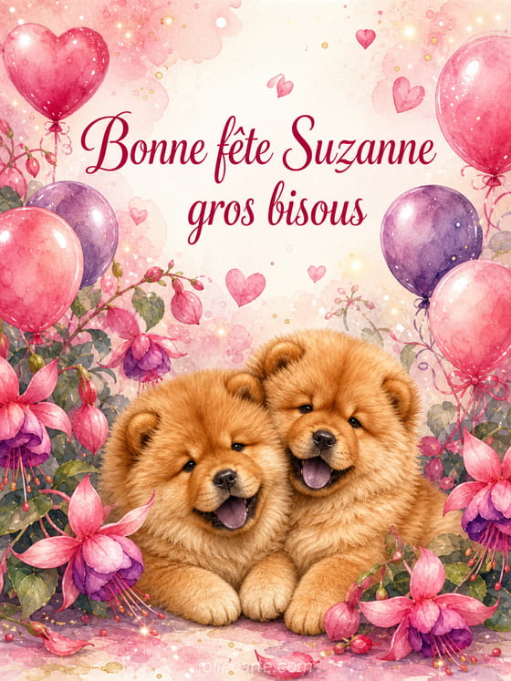 Carte bonne fête Suzanne